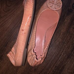 Tory Burch Textured Orange Flats